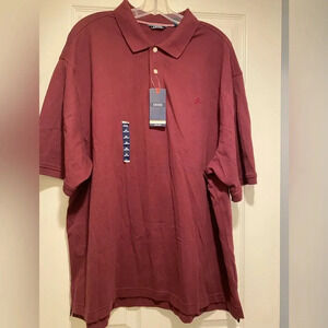 IZOD men’s 2XL NEW Polo Shirt Cotton Maroon Plum